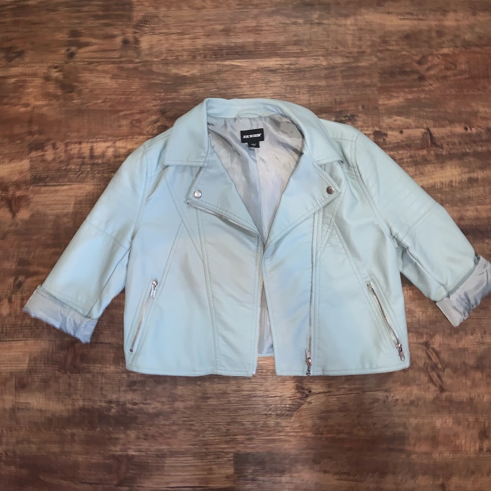 Light Blue Leather Jacket